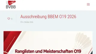 Berlin-Brandenburgische Einzelmeisterschaft O19 2026