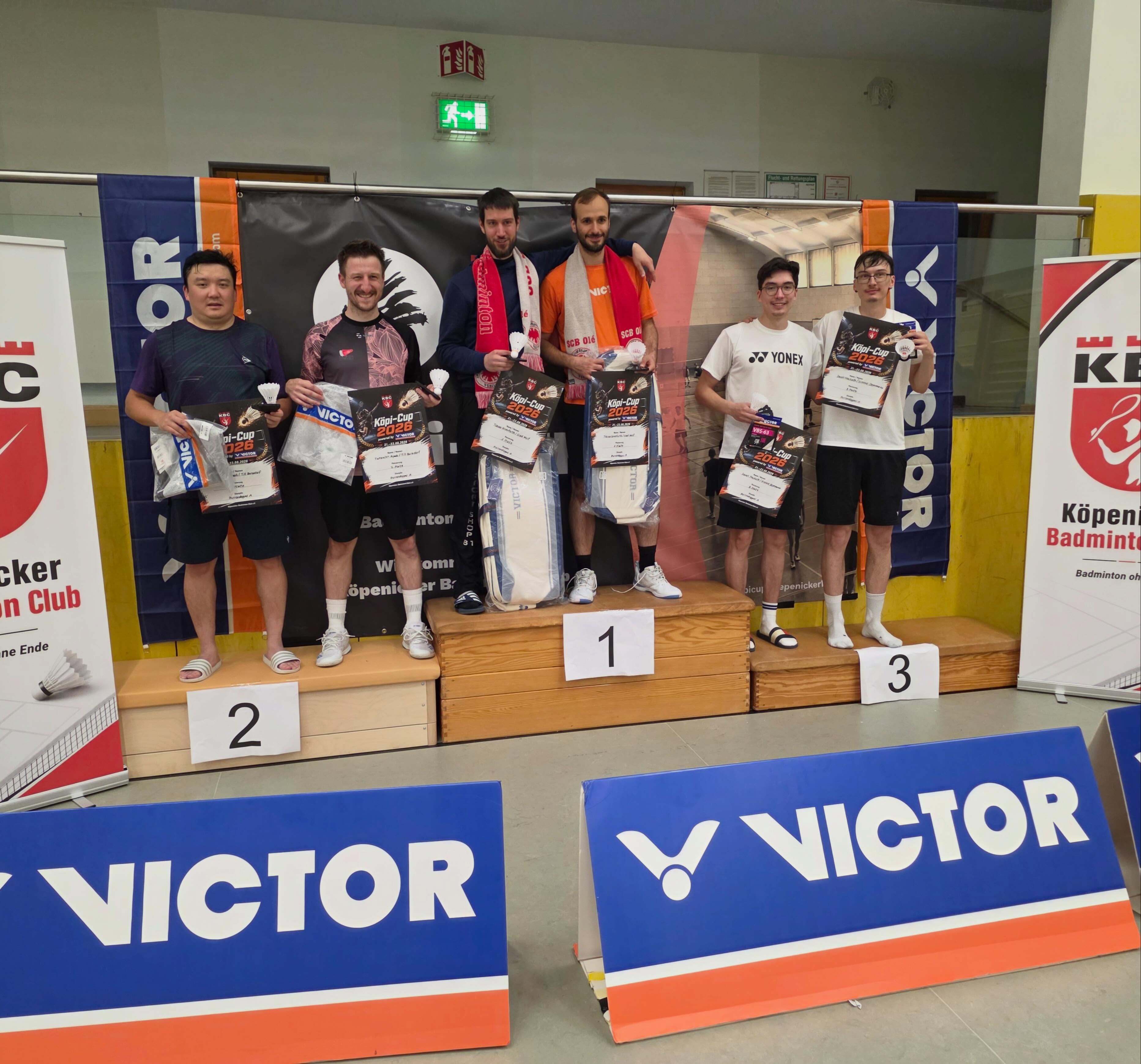 Köpi-Cup 2026: Siegerehrungen im Herrendoppel A bis E