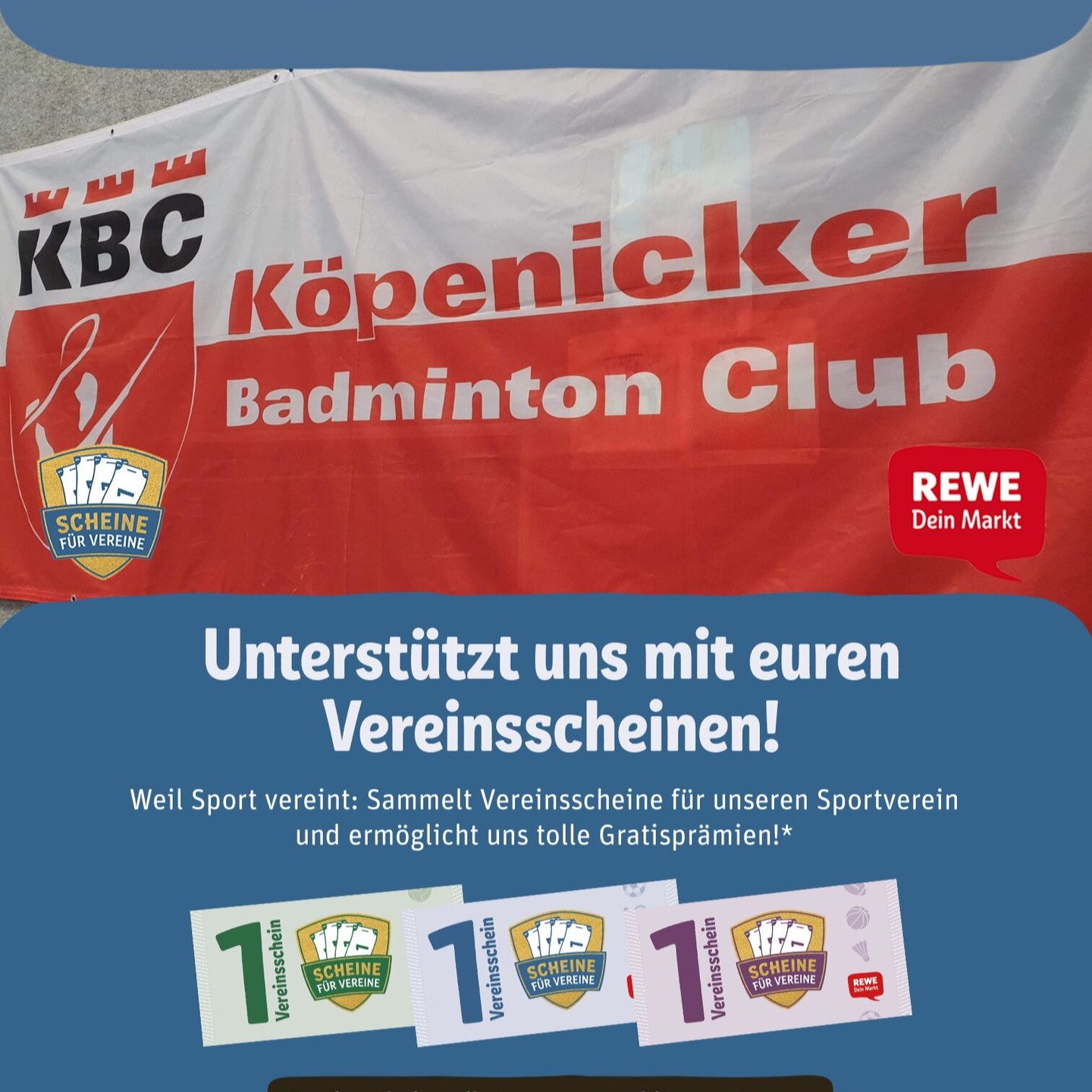 Sammelt auch dieses Jahr gerne wieder für uns bei der REWE-Aktion Scheine für V…