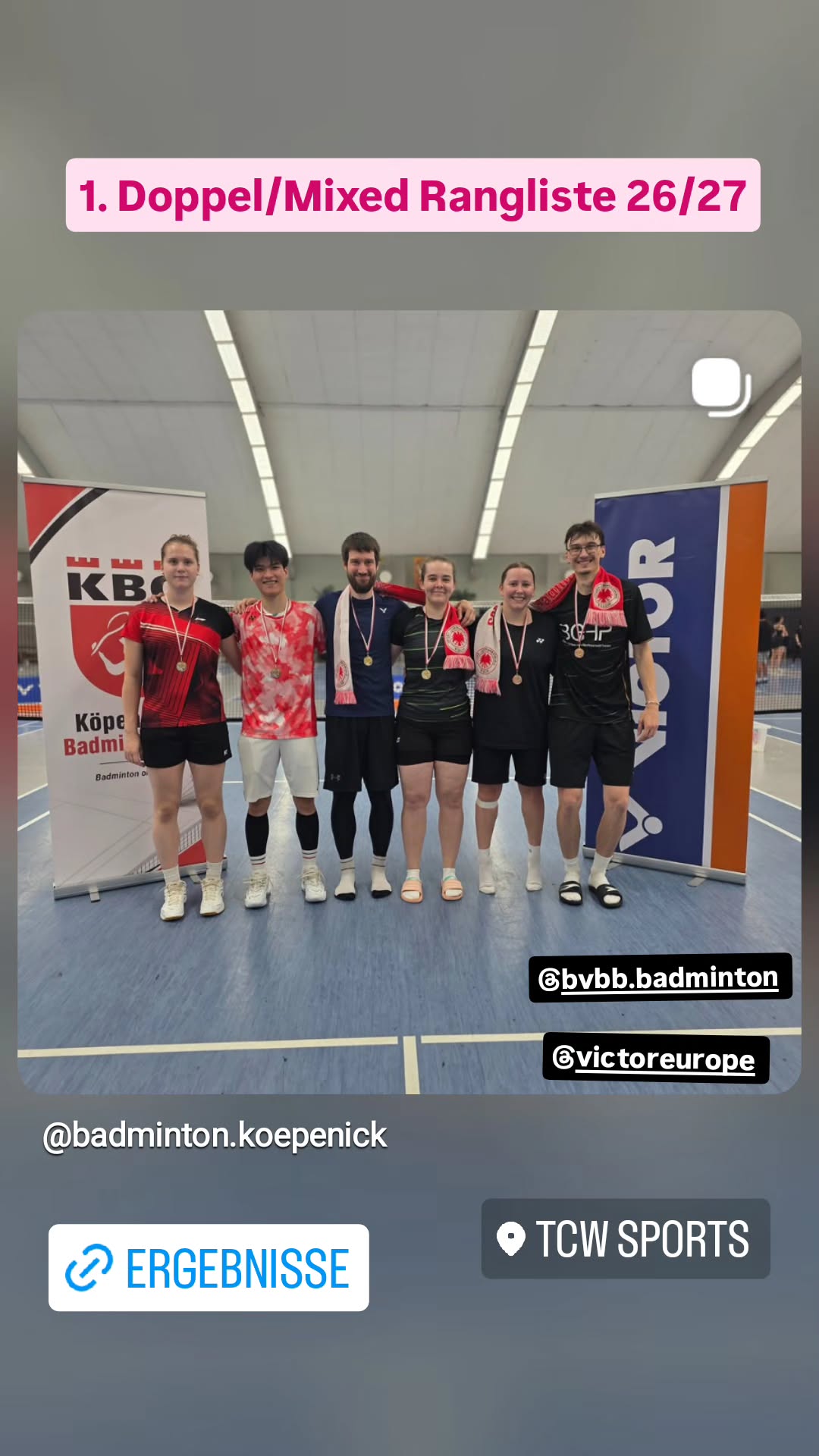 1. Doppel/Mixed Rangliste 26/27 @bvbb.badminton  @victoreurope