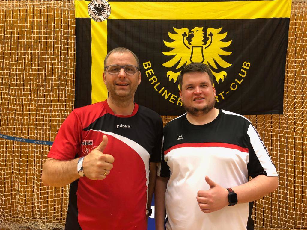 Badminton Doppel Robert und Plü