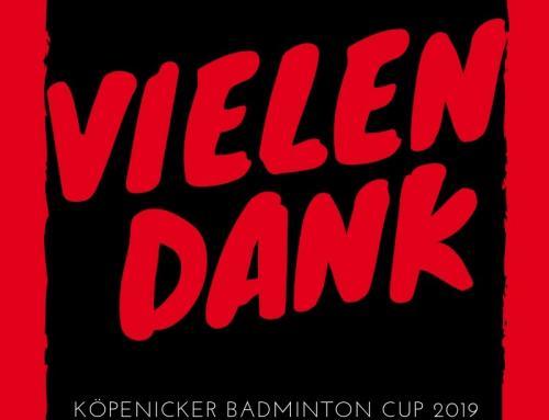 Platzierungen – Köpenicker Badminton Cup 2019