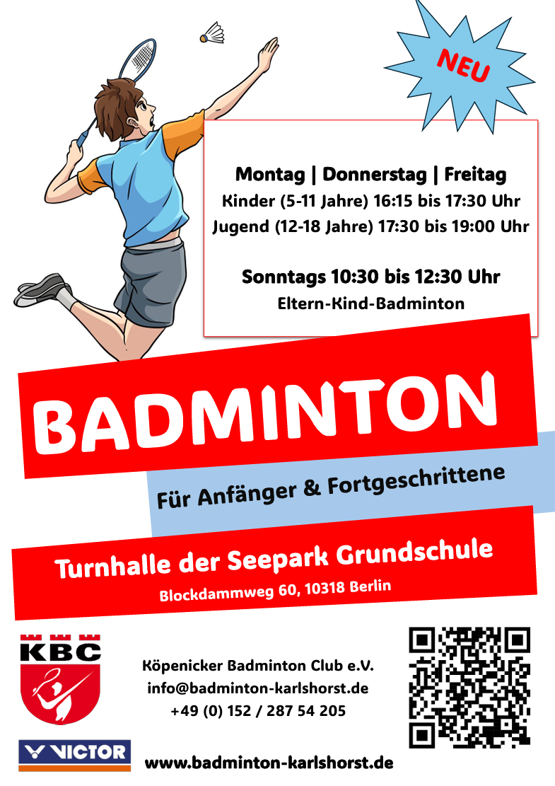 Flyer Badminton Karlhorst für Kinder und Jugend