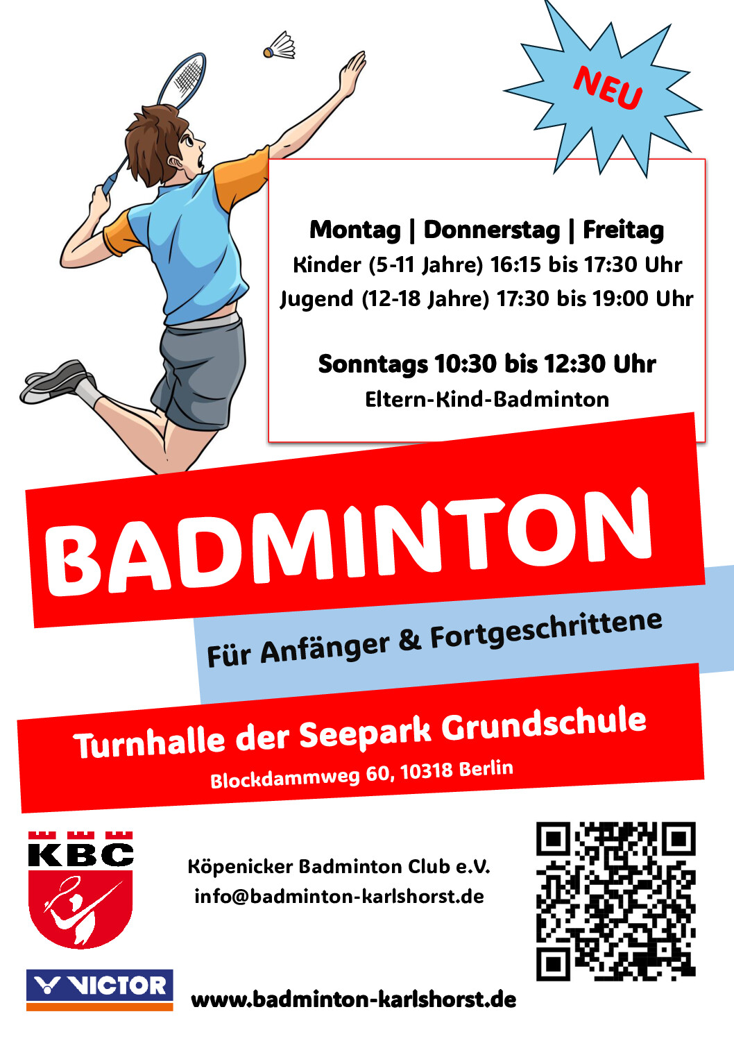 Flyer Badminton Karlhorst für Kinder und Jugend