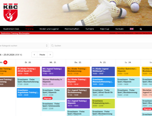 Update Wochenplan – Zeiten Badminton Karlshorst und Köpenick